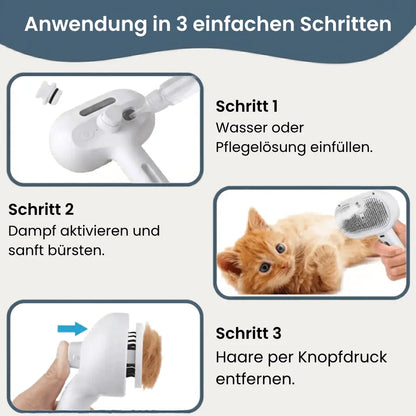 PeluSpa Smarte Dampfbürste für Hunde & Katzen