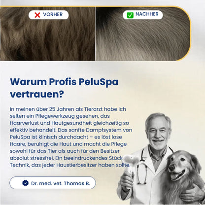 PeluSpa Smarte Dampfbürste für Hunde & Katzen