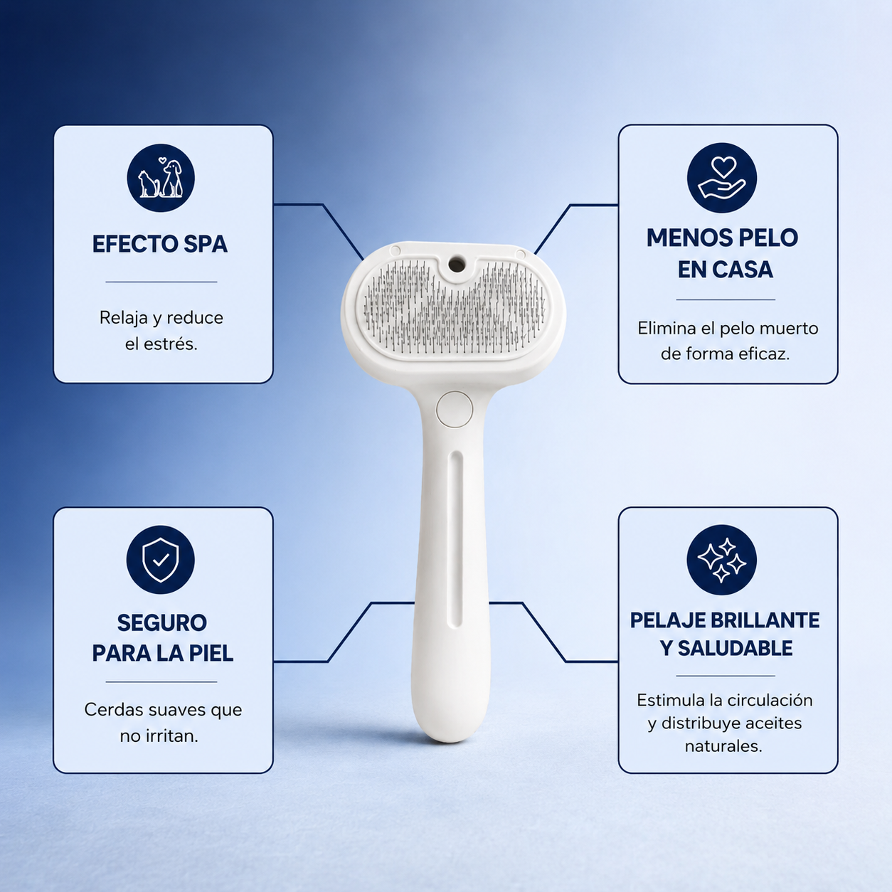 PeluSpa™ - Cepillo de Vapor 3-en-1 para Perros y Gatos