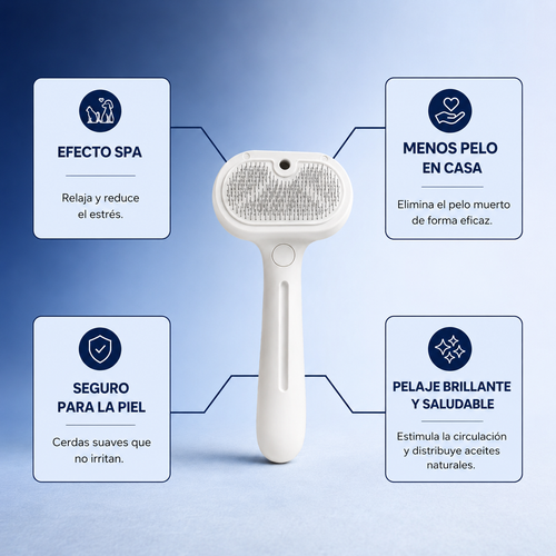 PeluSpa™ - Cepillo de Vapor 3-en-1 para Perros y Gatos